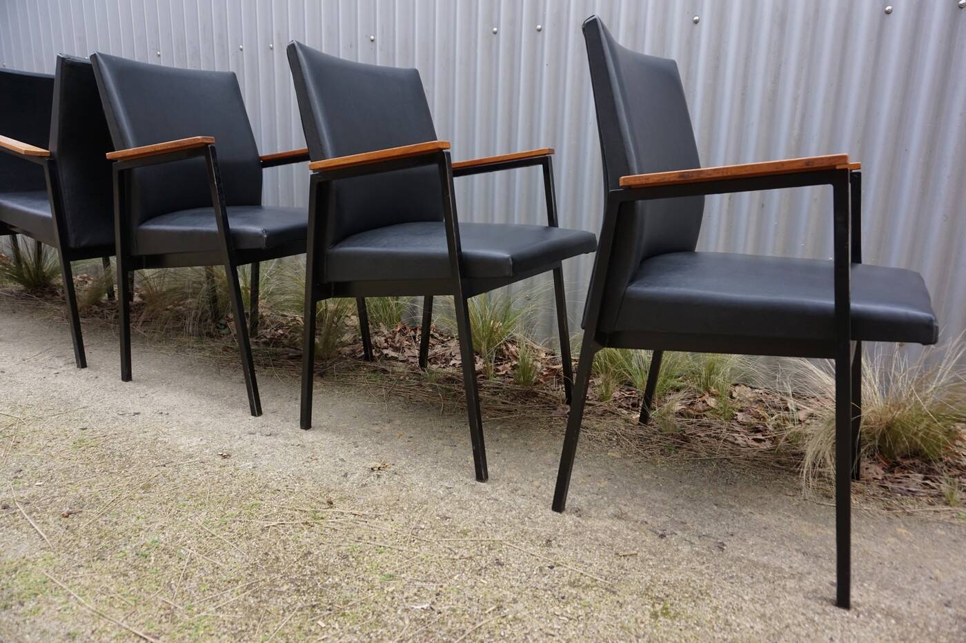 Midcentury Industrial Minimalistic Dutch Design Armchairs/Conference Chairs