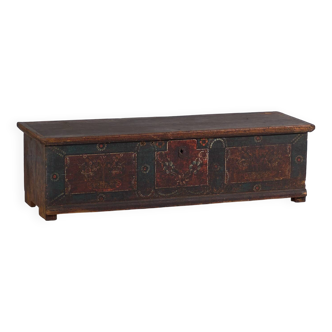 Ancien coffre de rangement dans les tons foncés (c.1870) #41