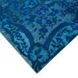 Hand-knotted unique anatolian 1980s 161 cm x 260 cm turquoise carpet