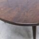 Table basse tripode 1960 scandinave vernis brillant bois acajou