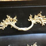 Chest of drawers "tomb" patinated black regency style