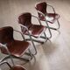 Set of 6 tubular chrome and saddle leather dining chairs for Metaform, 1970