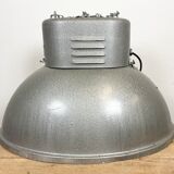 Oval industrial polish factory pendant lamp from mesko, 1970s