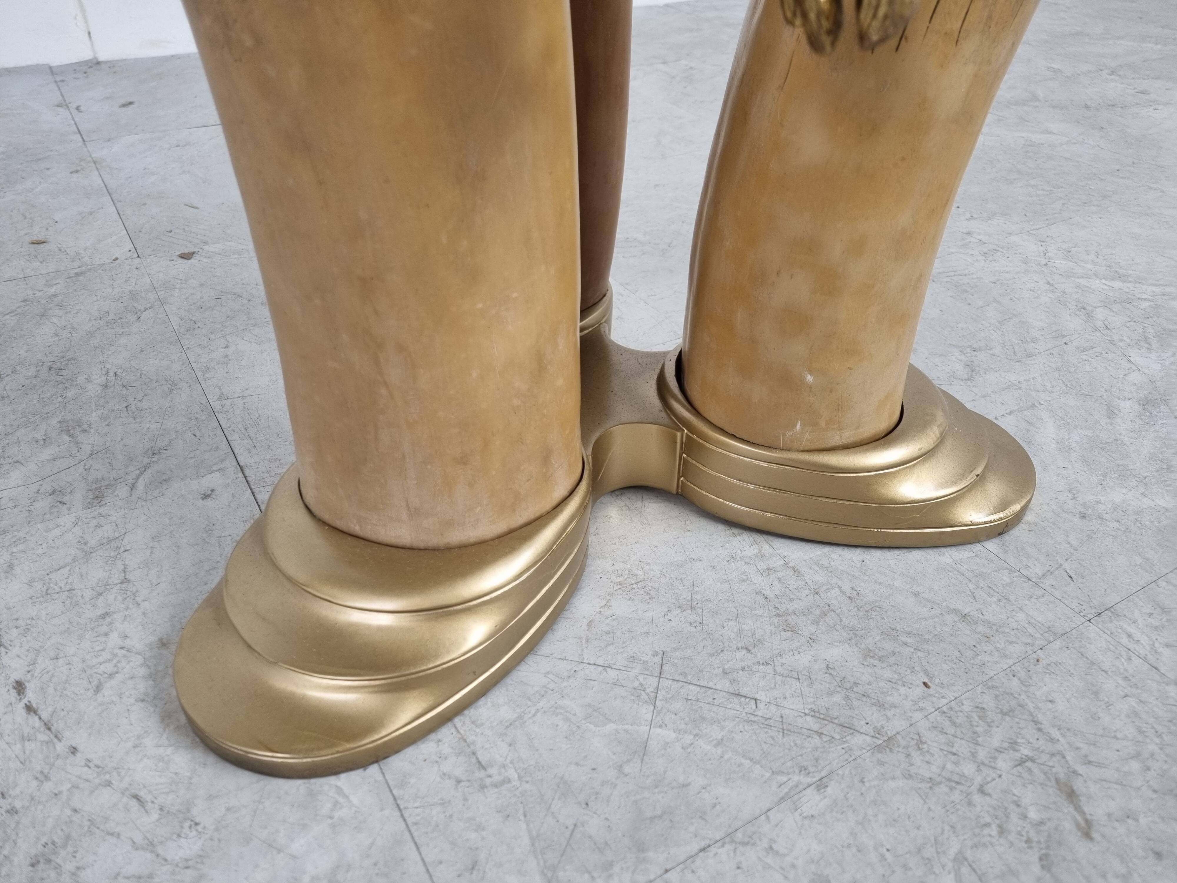 Vintage faux tusk center table or side table, 1970s