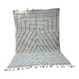 Geometric Beni Ouarain Rug - Natural Cream Wool - Modern Design -