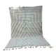Geometric Beni Ouarain Rug - Natural Cream Wool - Modern Design -