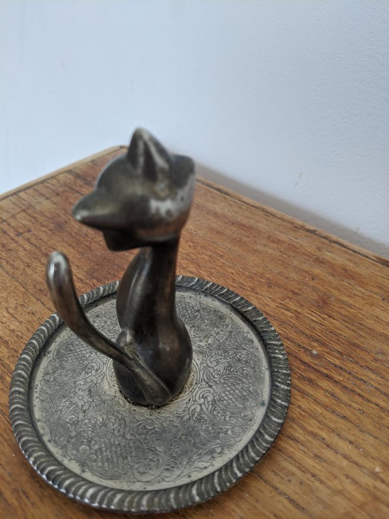 Vintage silver metal ring holders