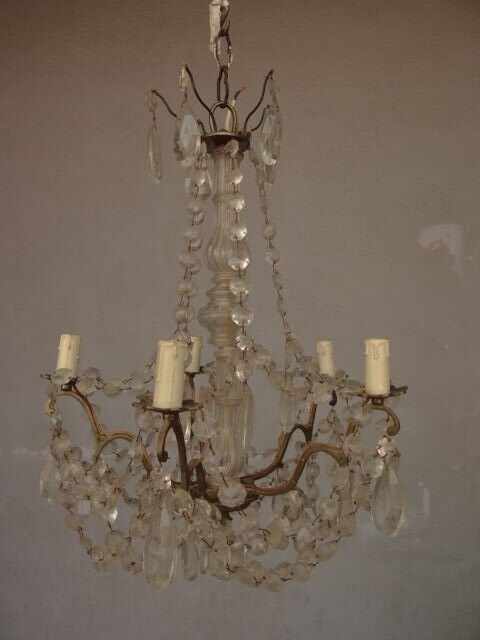 Chandelier pendants and garlands to 6 lights around 1900