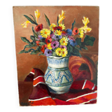 Bouquet de fleurs signé