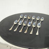 Box of twelve teaspoons in silver metal
