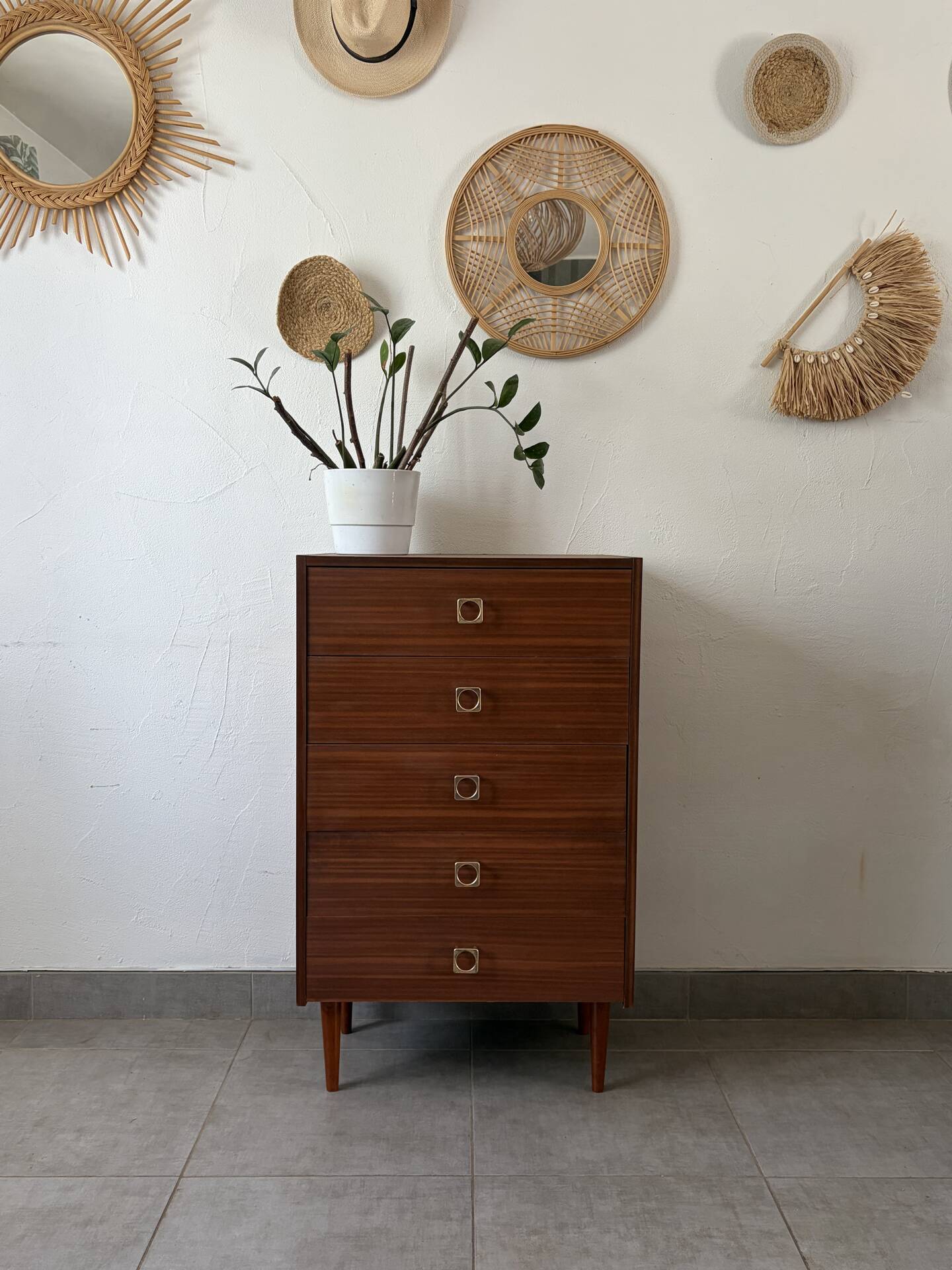 Vintage chest of drawers from the 1960s.