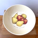 Ceramic salad bowl apples and pears Ter Steege Rÿssen vintage