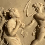 Marble bas-relief tableau of Putti