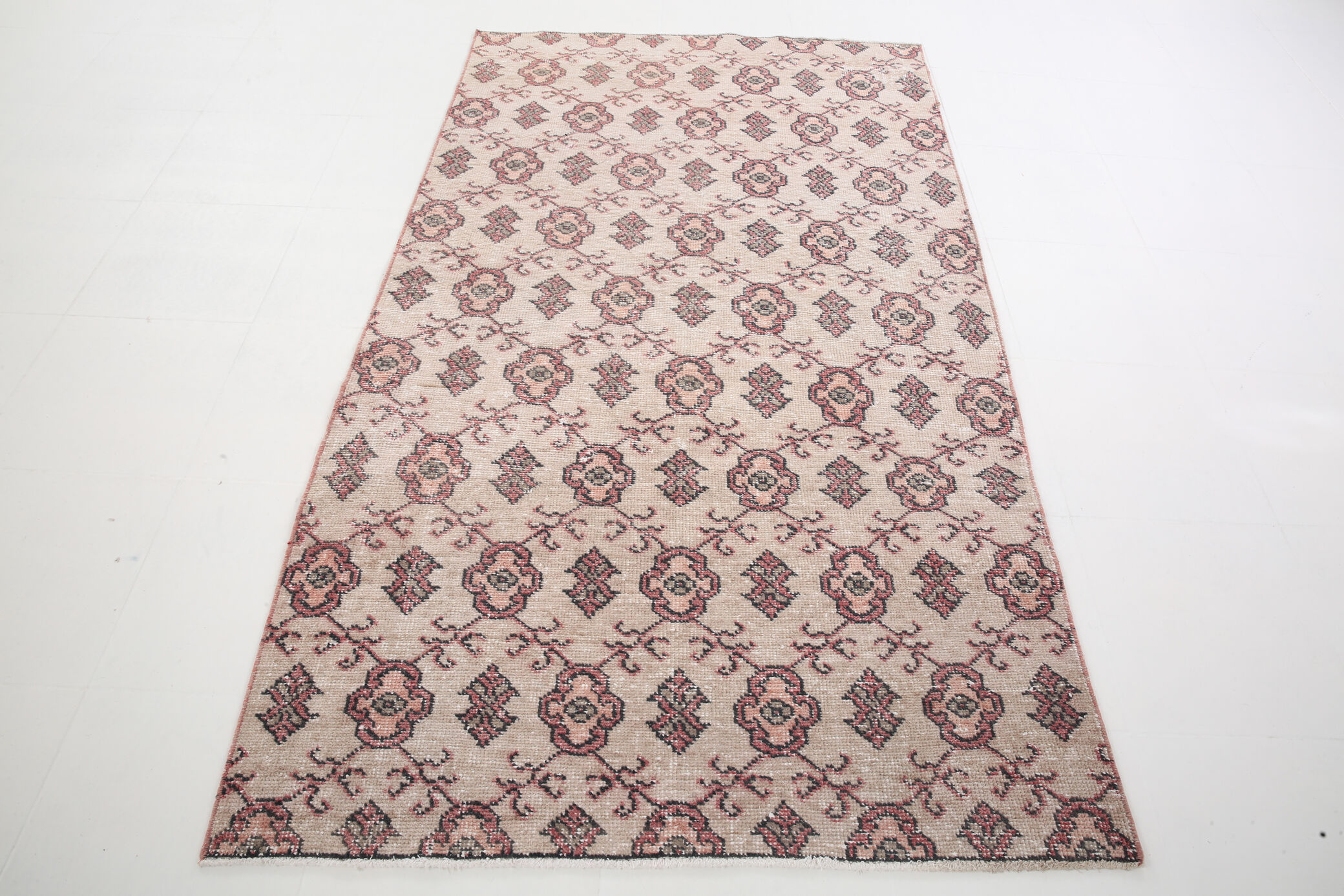 4x7 Red & Beige Floral Turkish Rug, 134x231Cm