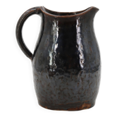 Black stoneware pitcher by Jean Talbot, La Borne ceramics from the 1940s.