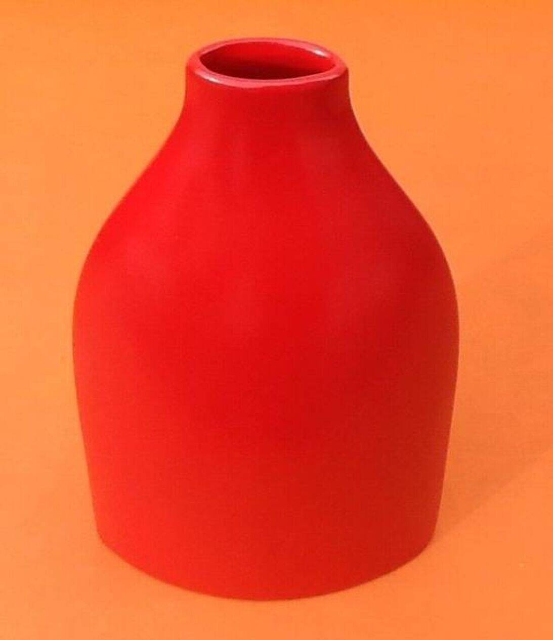 Large contemporary flat ceramic vase