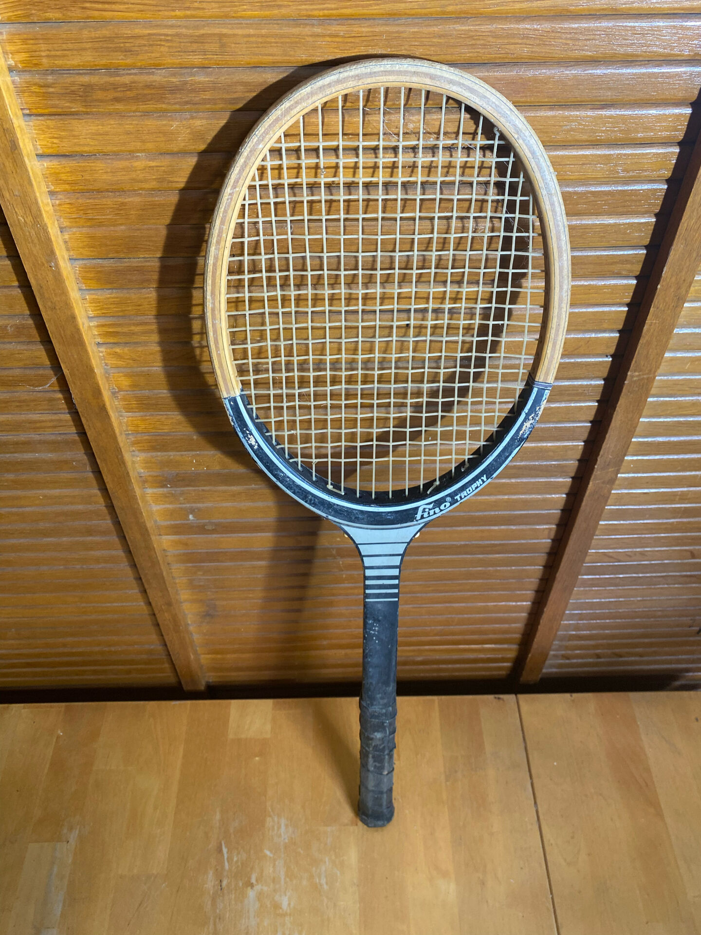 Vintage Wooden Tennis Racket FINO Trophy Sport #E212
