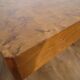 Table basse vintage en loupe d'orme 1970