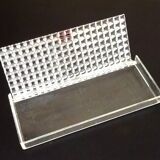 1970s Box of 12 transparent Plexiglas knife holders