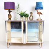 Retro vintage glass sliding door display case