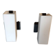 Pair of modernist sconces in black metal and white opaline vintage