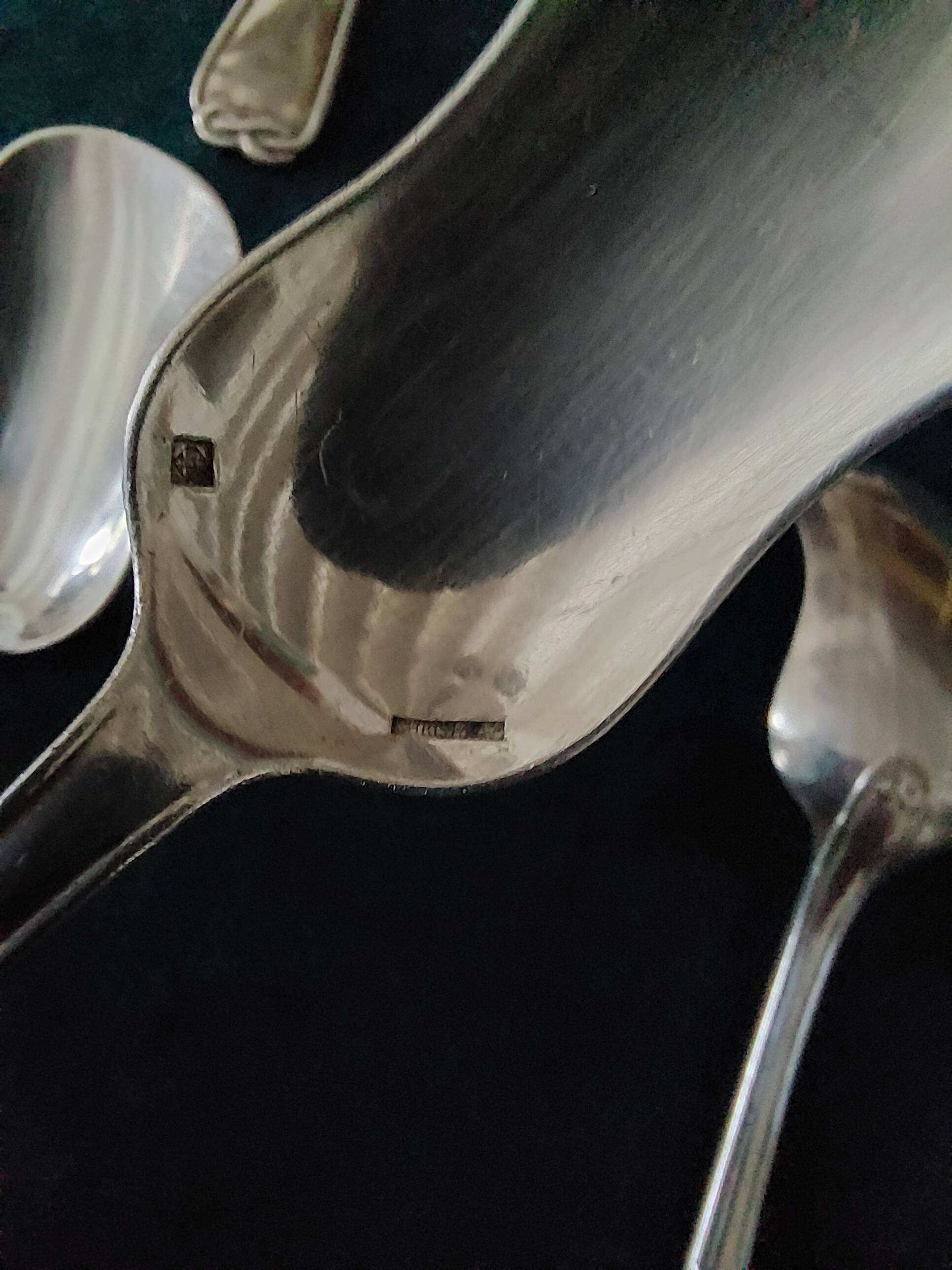 Christofle silver-plated hors d'oeuvre or dessert spoons with Bala hallmark