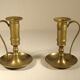 Pair of brass candle holders