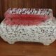 Old planter set and 2 Clichy glass vases