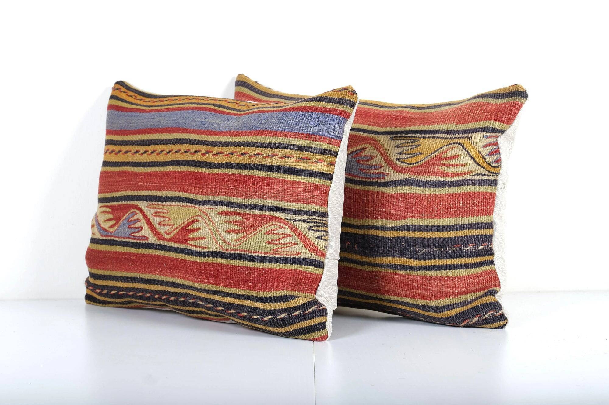 Set of 2 vintage kilim cushion covers 36x51 cm