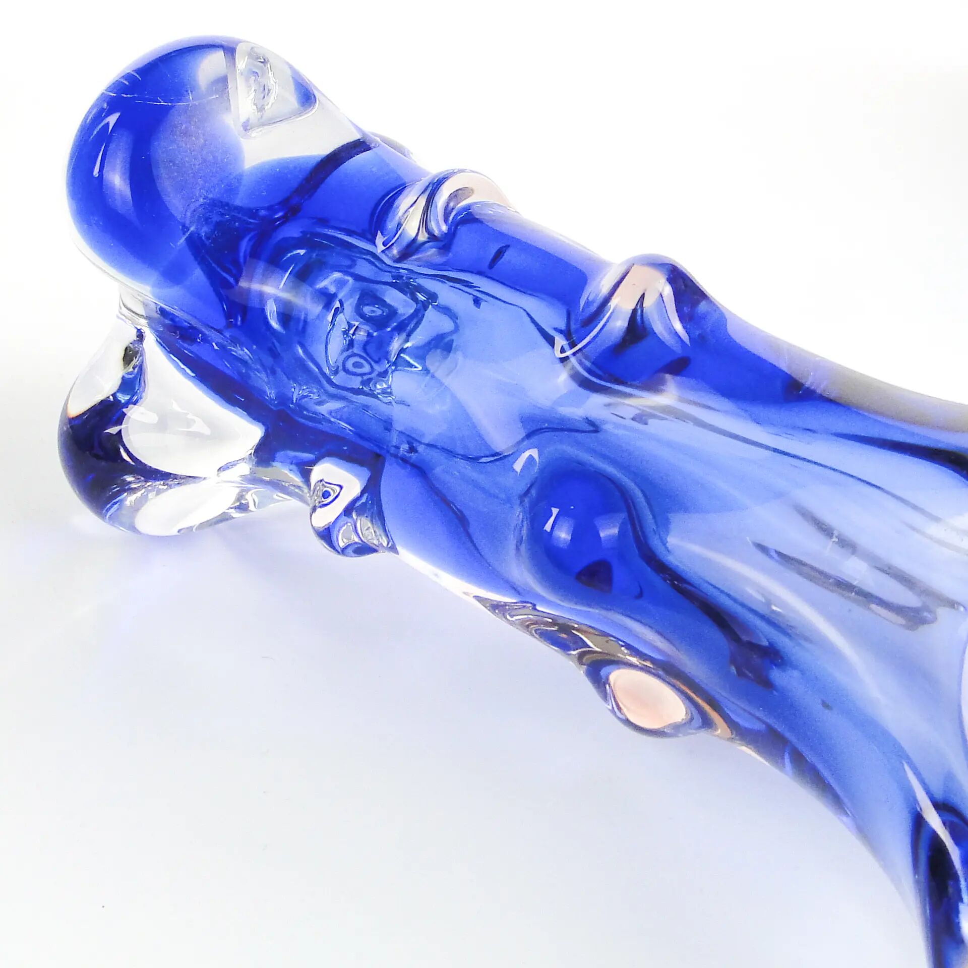 Vase moderne du milieu du siècle, en verre, conçu par J. Hospodka, Tchécoslovaquie, années 1960.