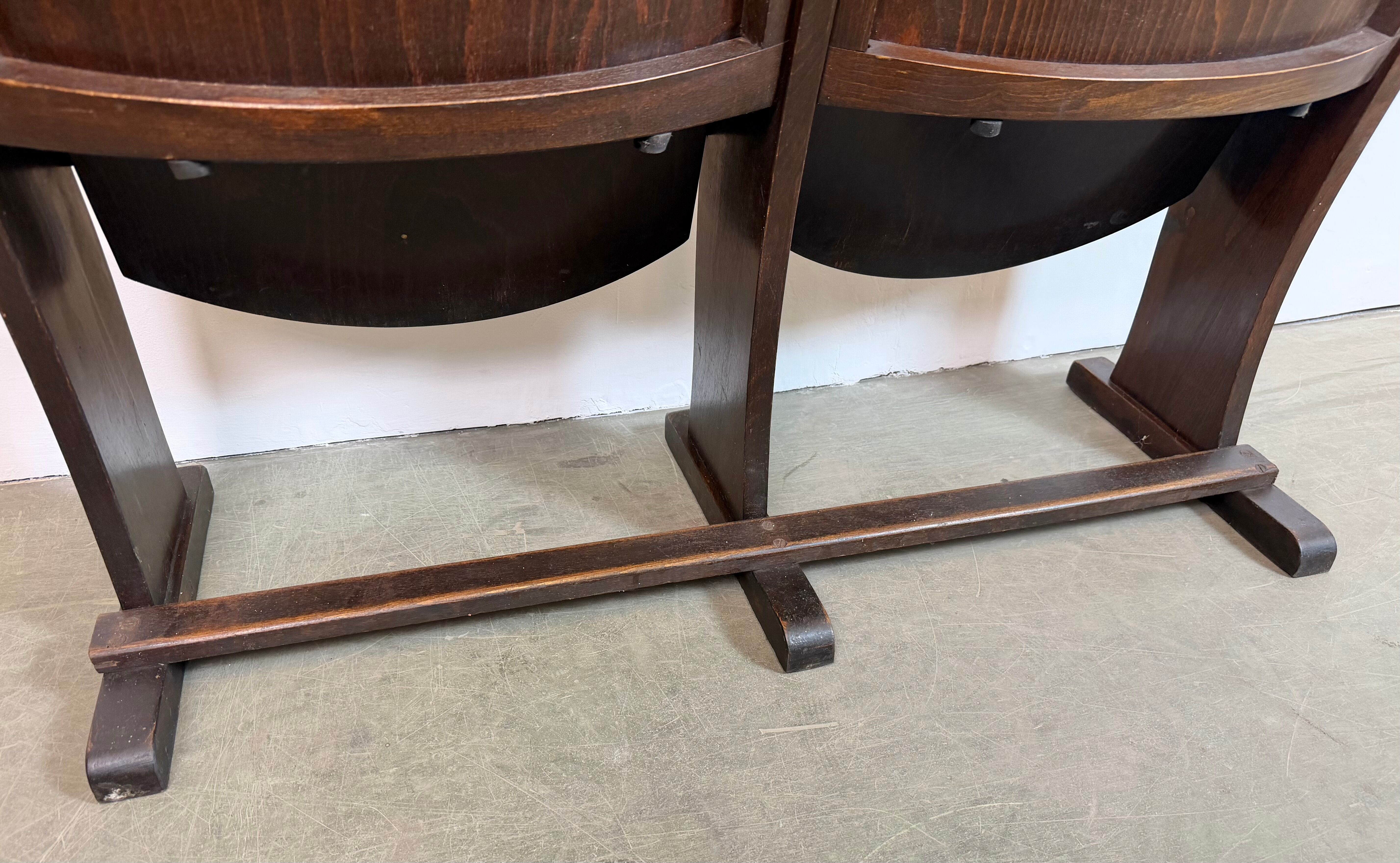 Vintage two-seat cinema bench from ton, 1960s