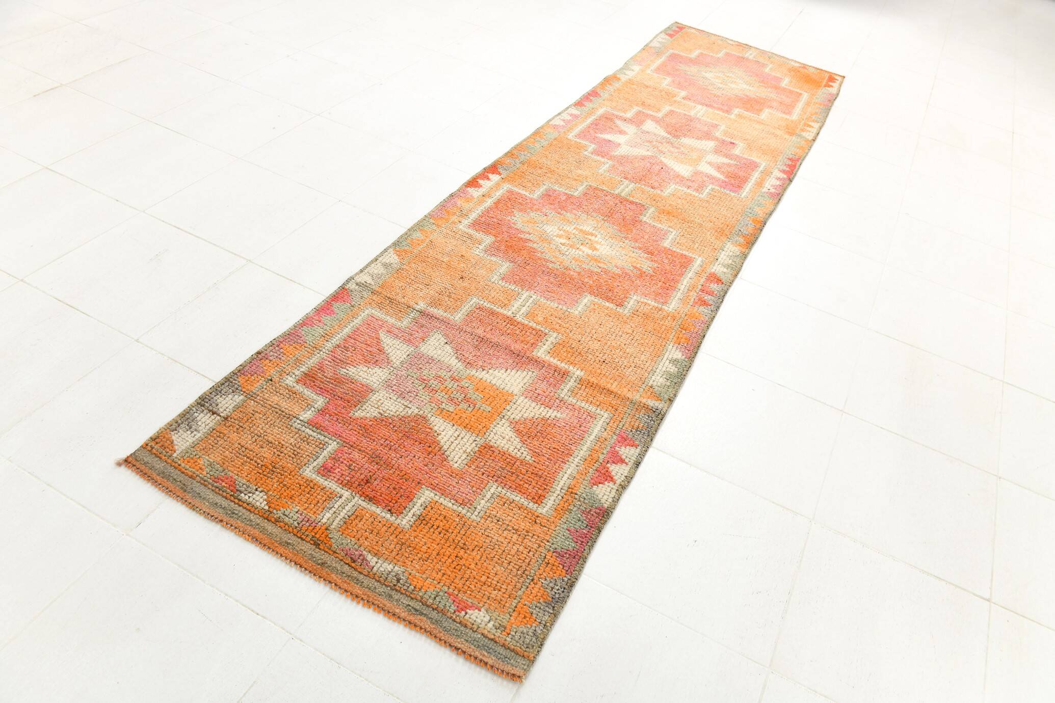 Super Soft Wool Vintage Runner Rug, 95x350Cm
