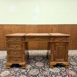 New! - Classic English Desk Partnerdesk Red Leather