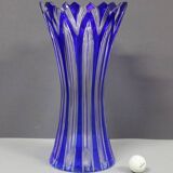 Large Bohemian Crystal Vase, Lotus Model Circa 1950