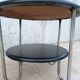 Table basse métal chrome et skaï 1950s