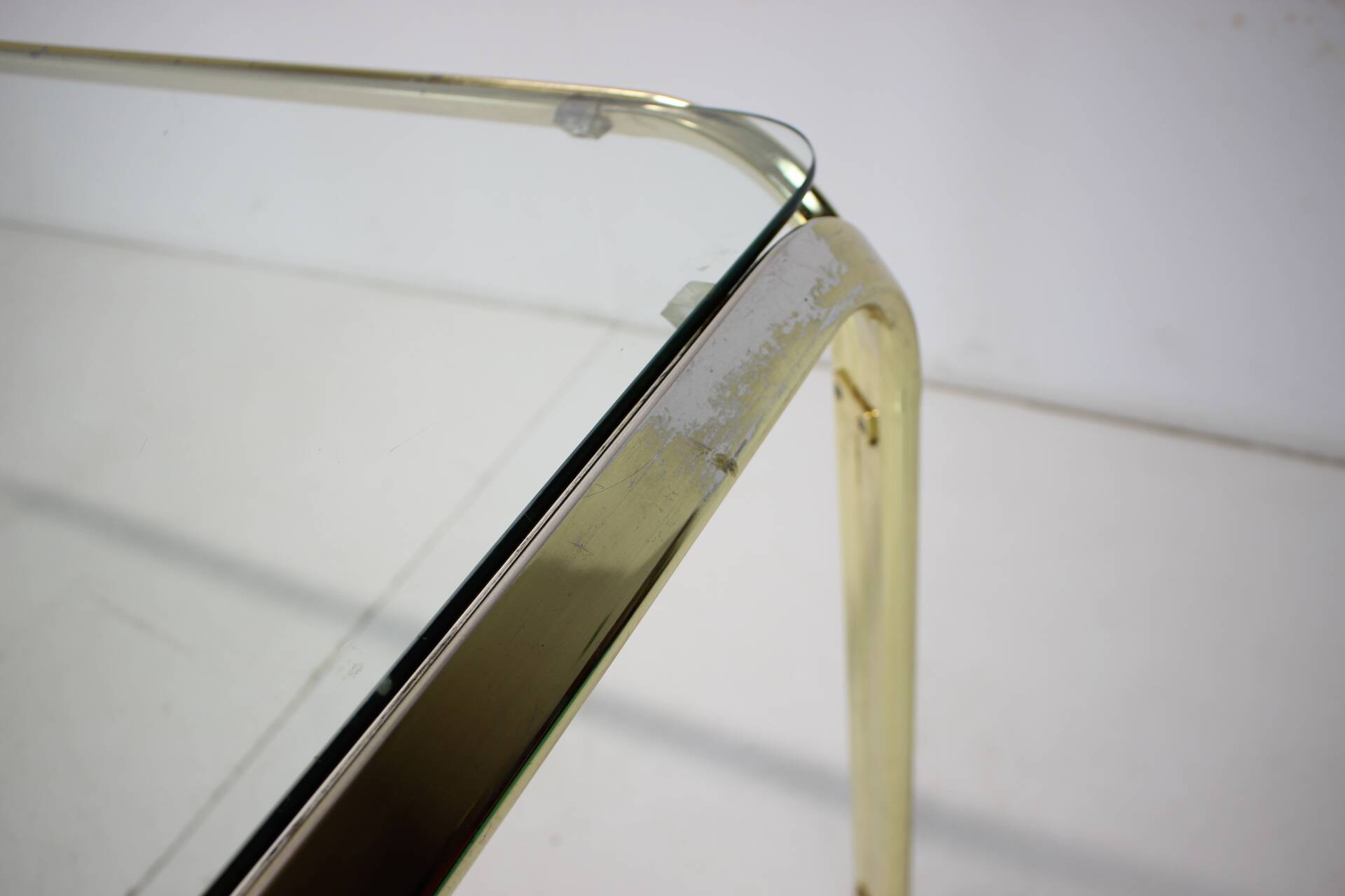 Midcentury brass and glass dining table, germany 1970s