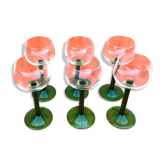 6 White Wine Glasses from Alsace Made in France