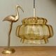 XXL vintage amber glass globe pendant light