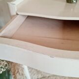 Table pedestal table curved feet white