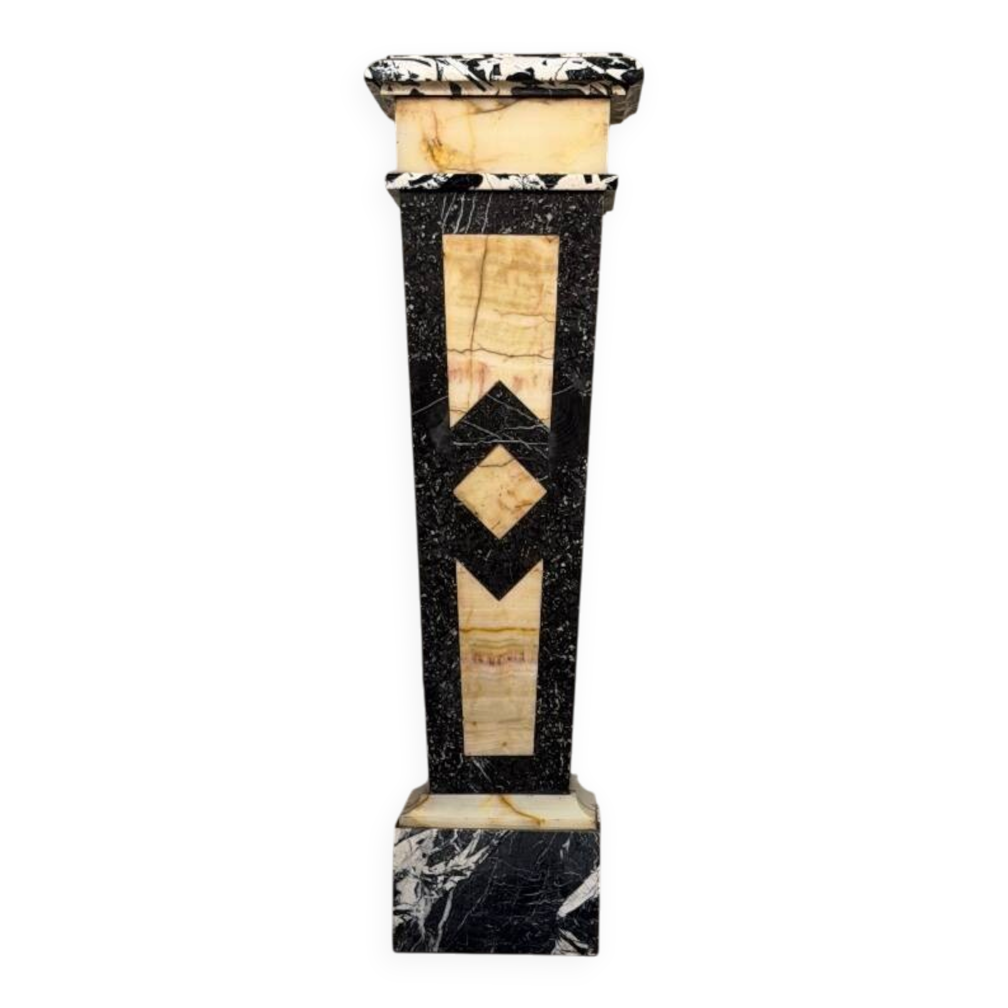 Large antique marble gain, onyx and grey Saint Anne around 1880.