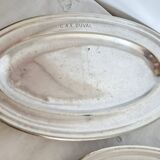 Oval silver-plated metal platters, Christofle