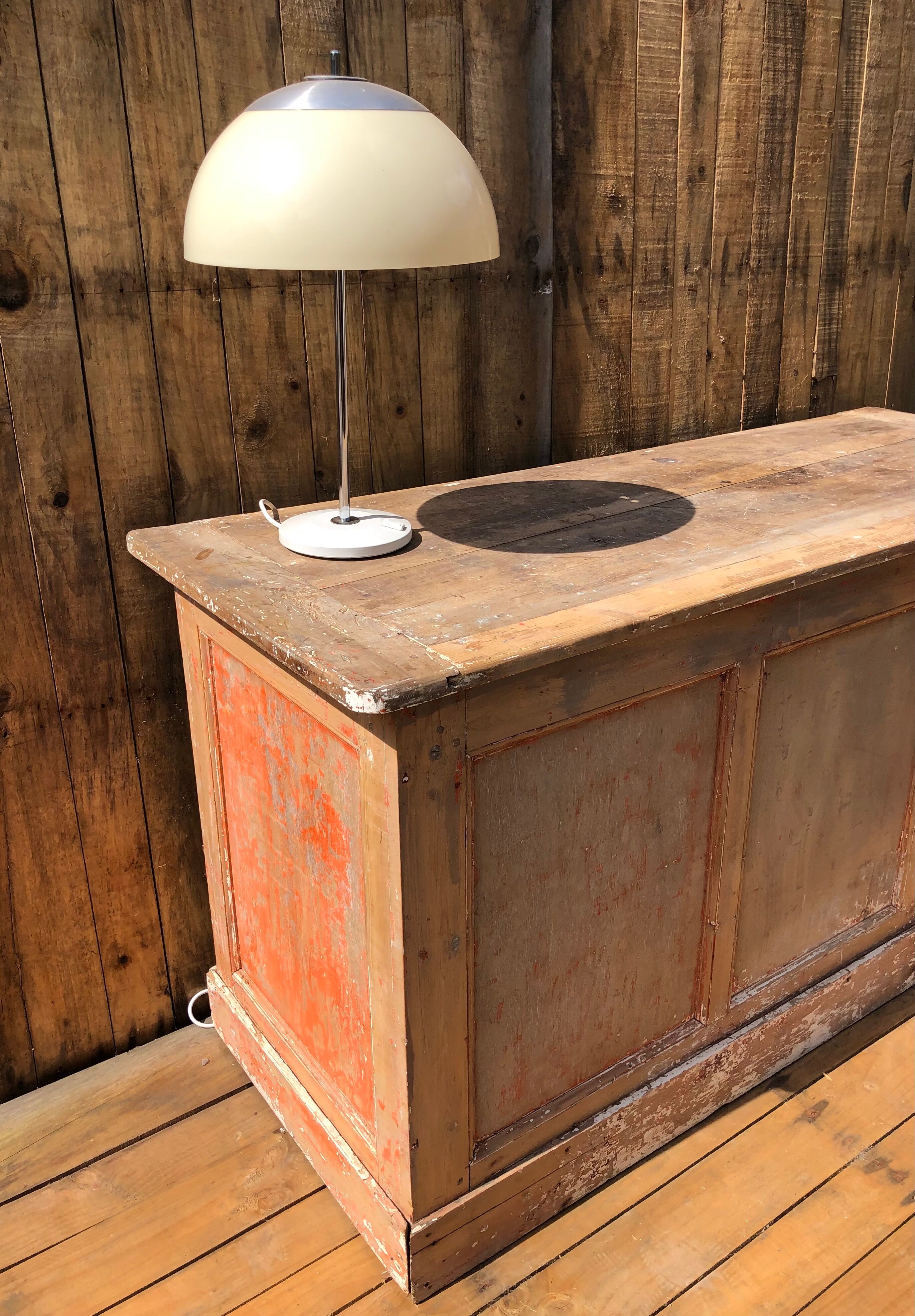 Patinated raw wood countertop