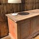 Patinated raw wood countertop