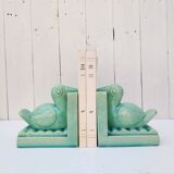 Art deco ceramic bookend Pelican birds