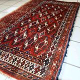 Ancient turkmen yomud handmade carpet 70cm x 118cm 1900s, 1c725