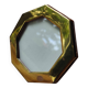 Mini octagonal photo frame in gold metal and vintage glass