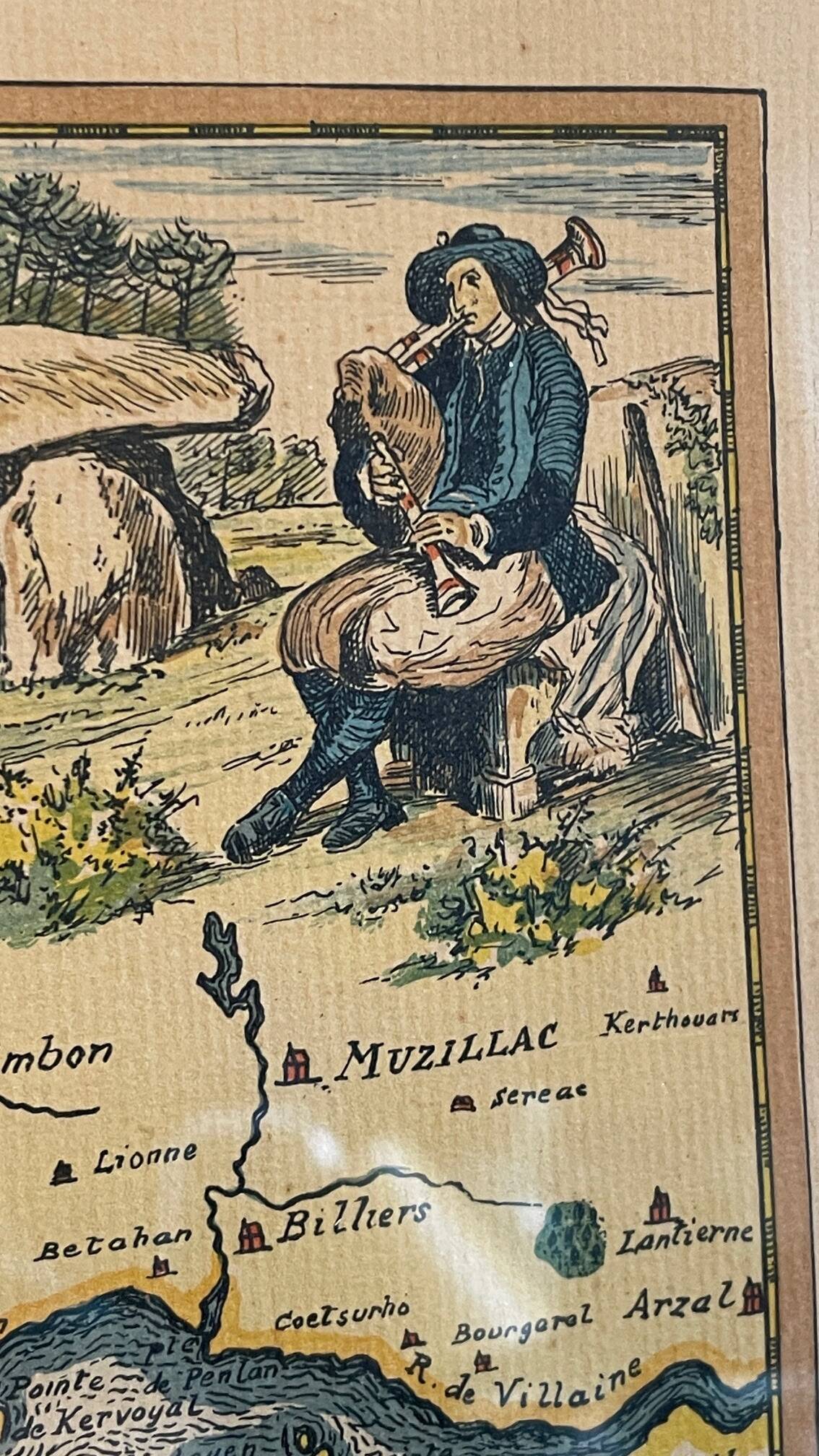 Vintage Atlantic Ocean Marine Map Gold Leaf Frame