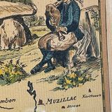 Carte marine océan atlantique vintage, encadrée