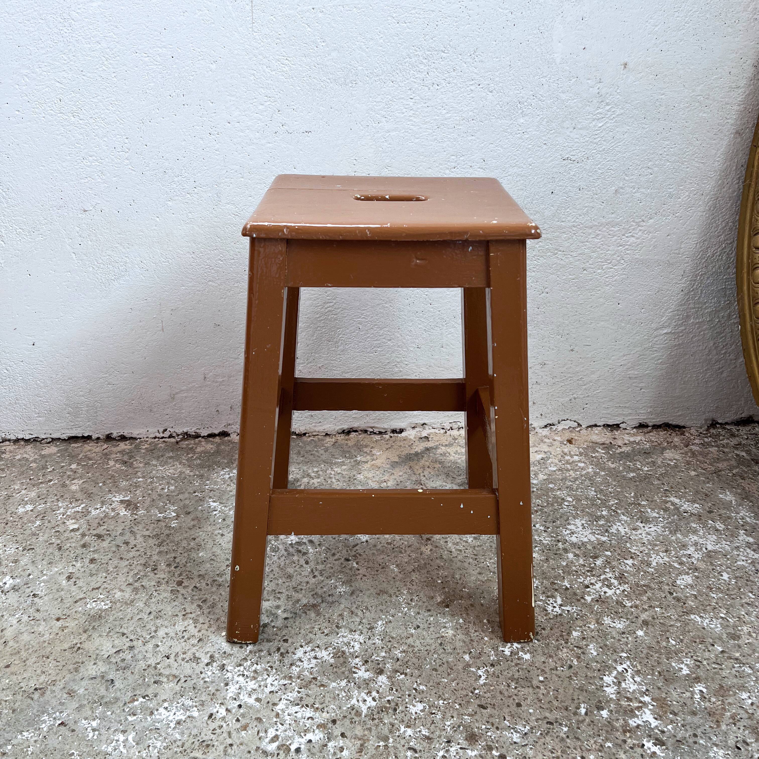 Wood milk chocolate workshop stool