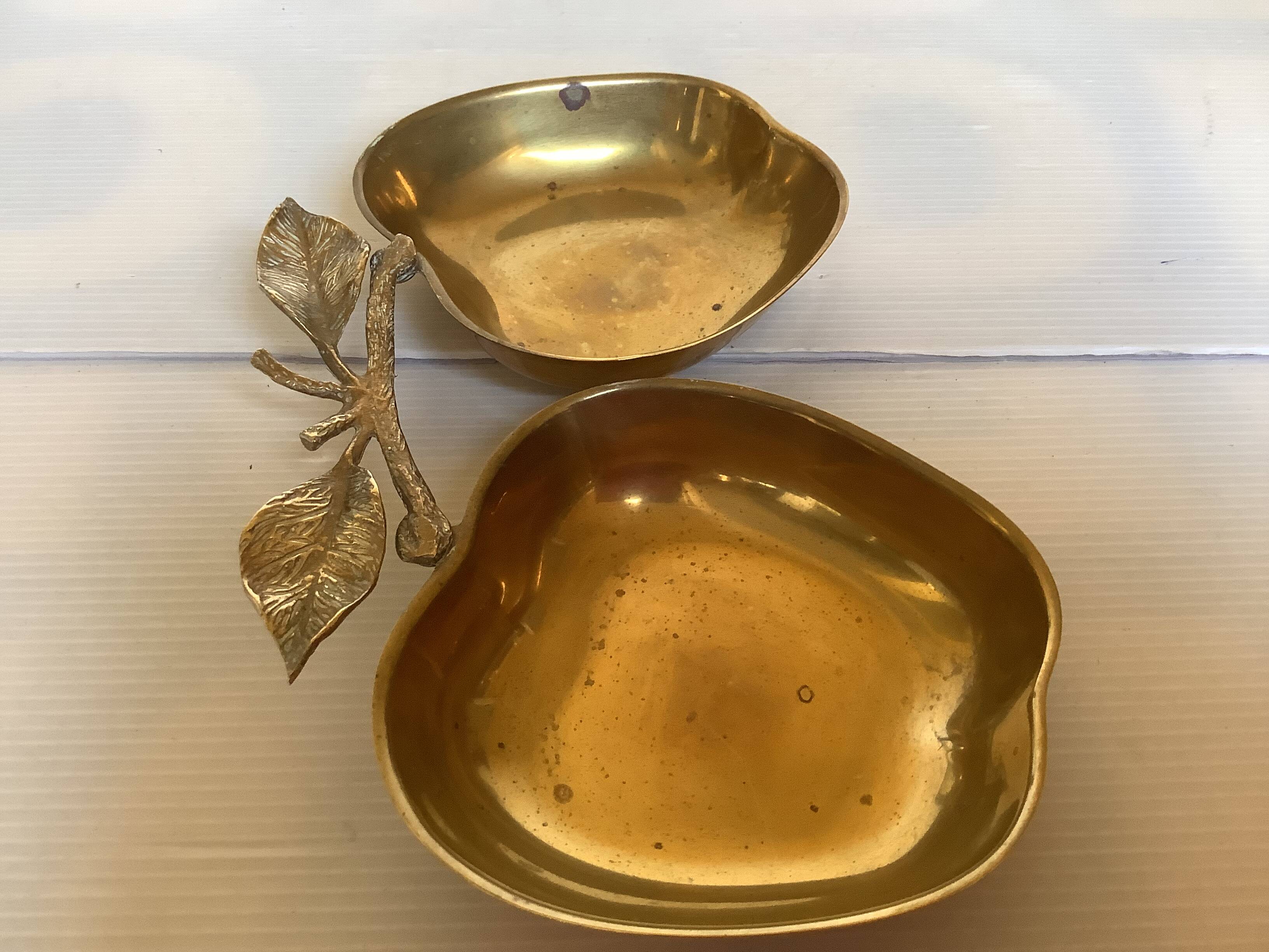 Double brass apple tray